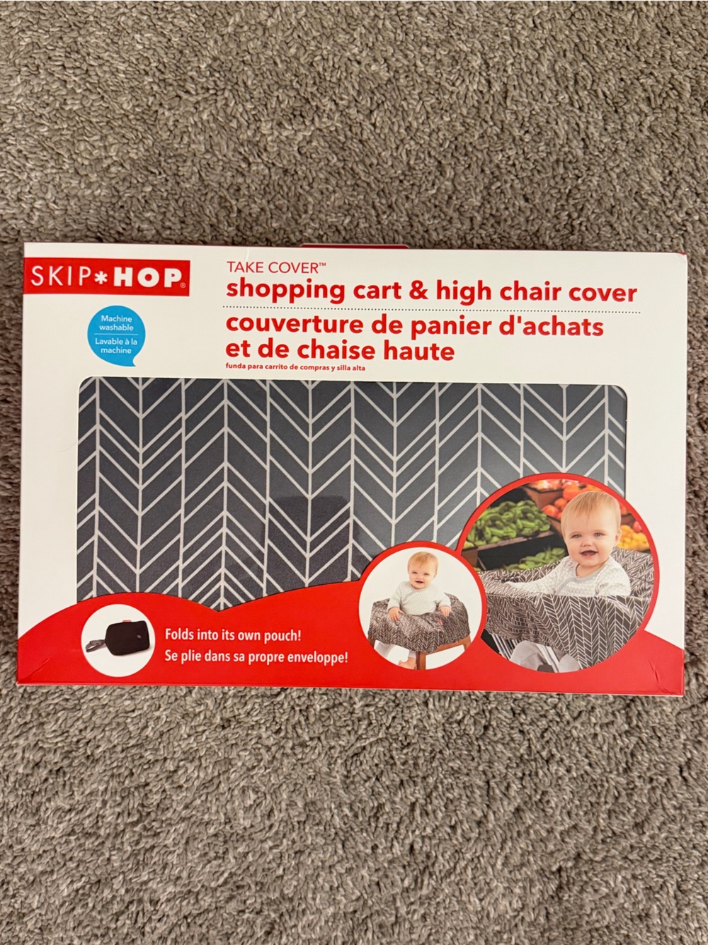 Skip Hop Gray Chevron Shopping Cart & High Chair Cover - Dark Gray Chevron